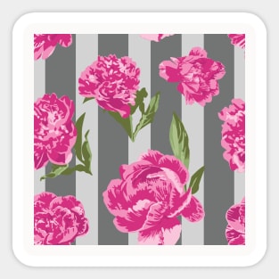 Pretty Floral Neck Gator Hot Pink Peony Sticker